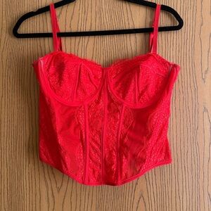 House of CB Red Lace Top